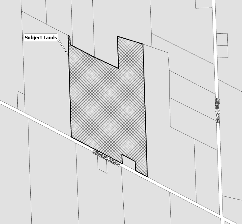 Map showing locatino of subject lands