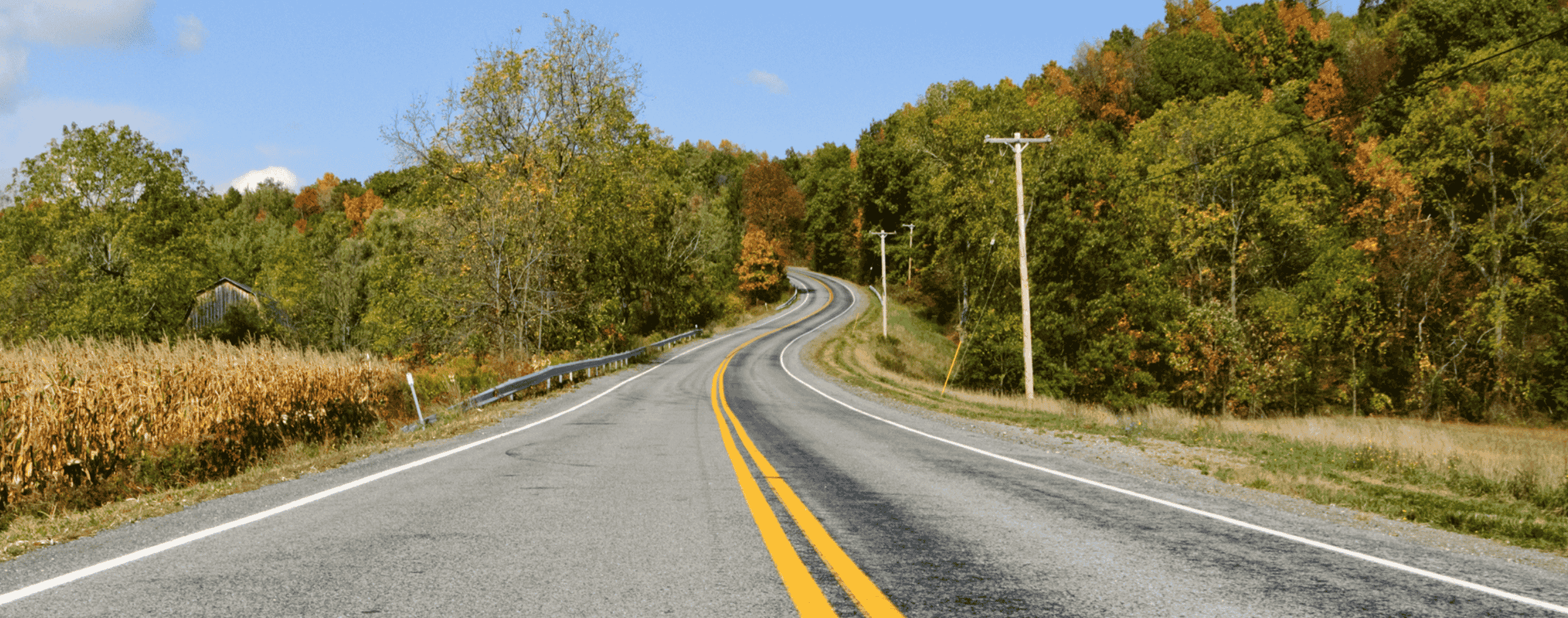 Road through rural landscape
