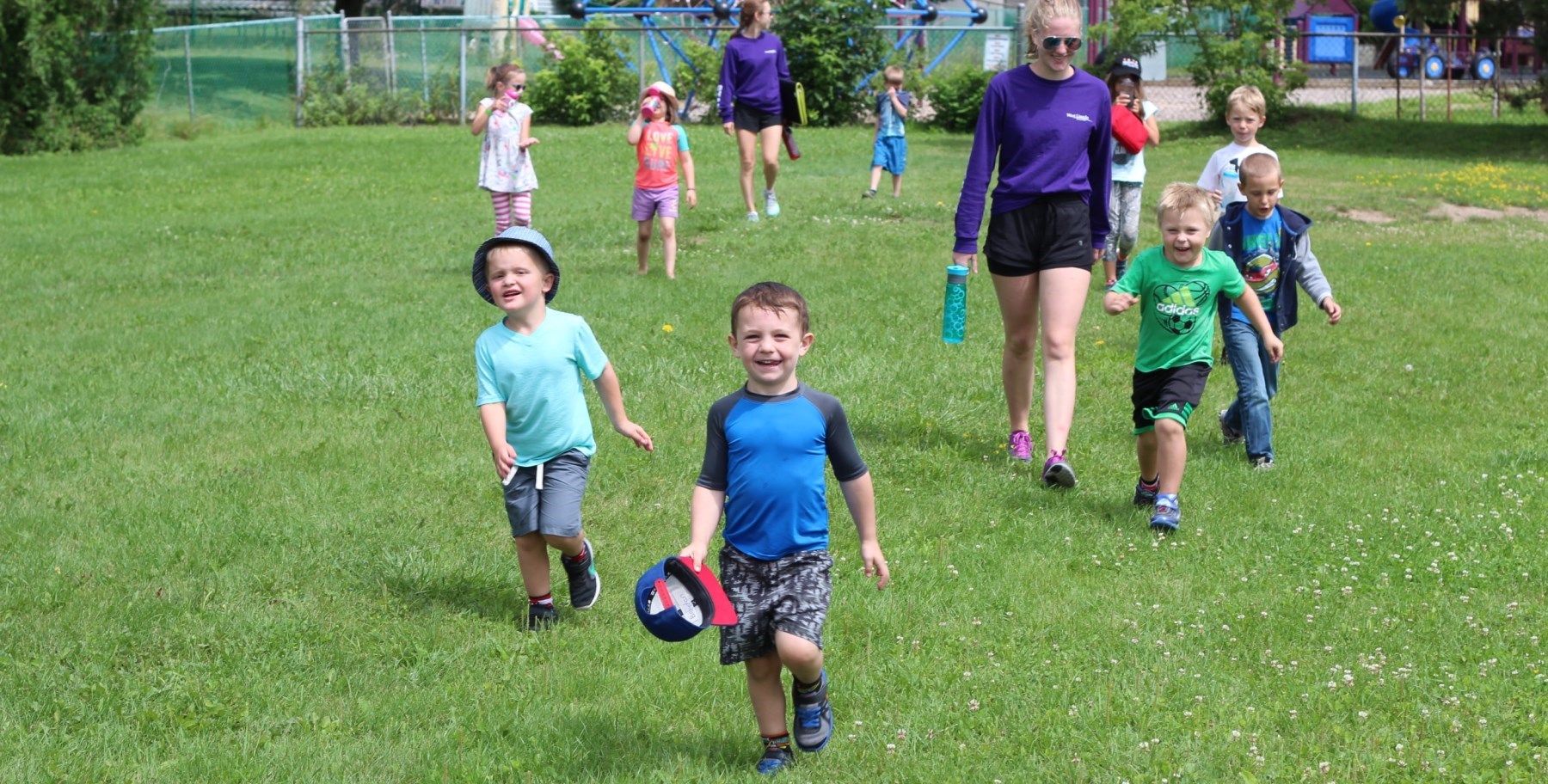 Children playing at camp